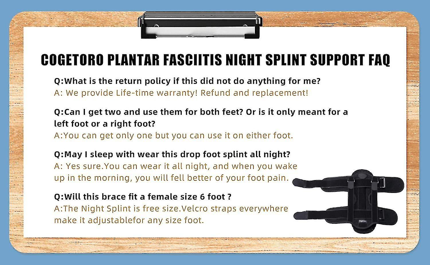 Plantar Fasciitis Night Splint， Adjustable Plantar Fasciitis Brace