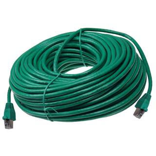 NTW 100 ft. Cat6a Snagless Shielded (STP) Network Patch Cable Green 345-S6A-100GN