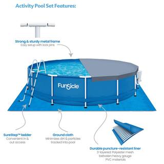 Funsicle 15 ft. Round 36 in. Deep Metal Frame Above Ground Pool with Pump Blue P2001536F