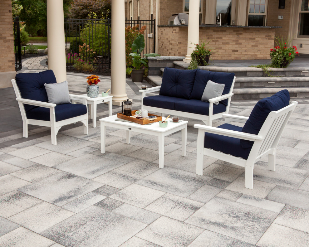 POLYWOOD Vineyard 5 Piece Deep Seating Set   Transitional   Outdoor Lounge Sets   by POLYWOOD  Houzz