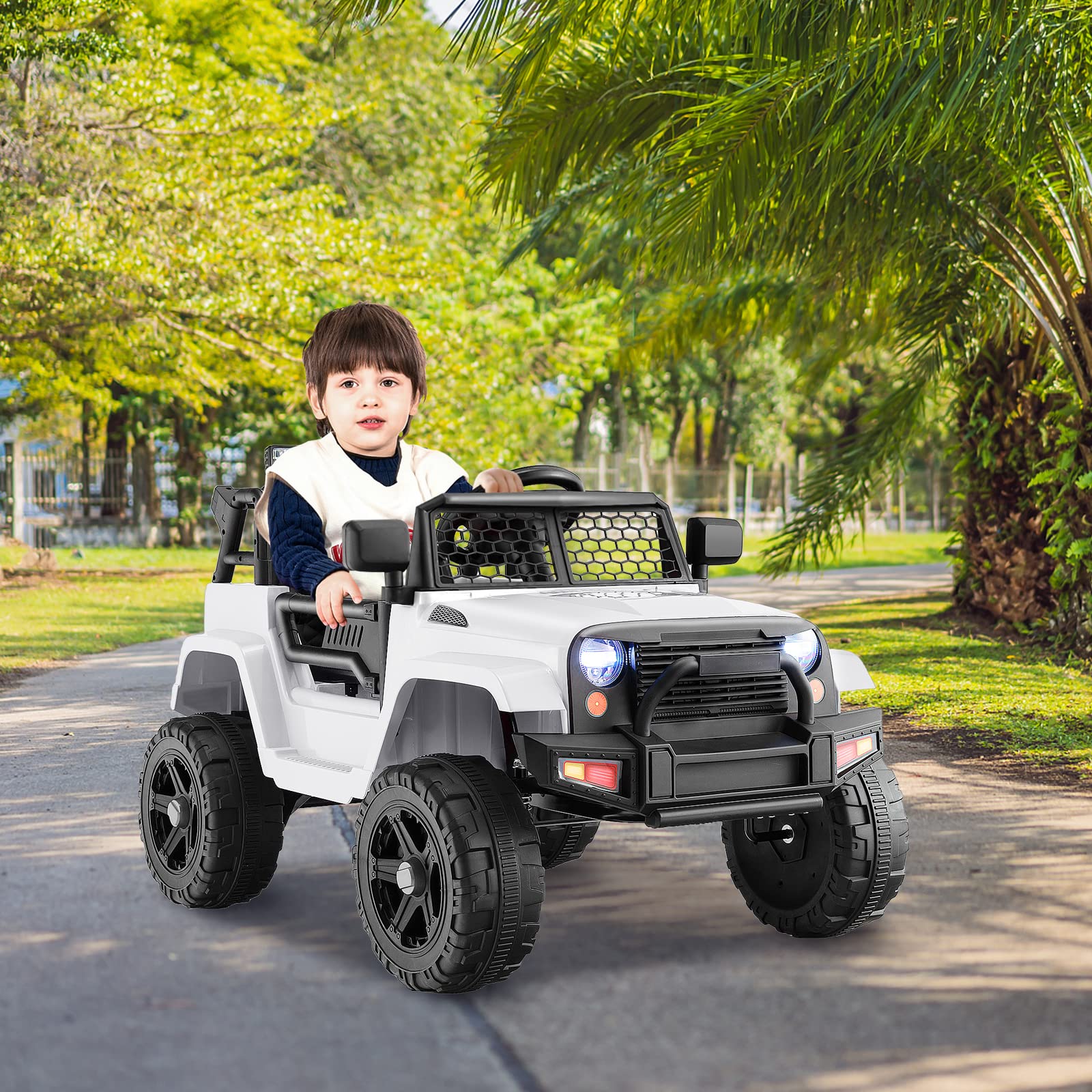 Costzon Ride on Car, 12V Battery Powered Truck Vehicle, Electric Car for Kids