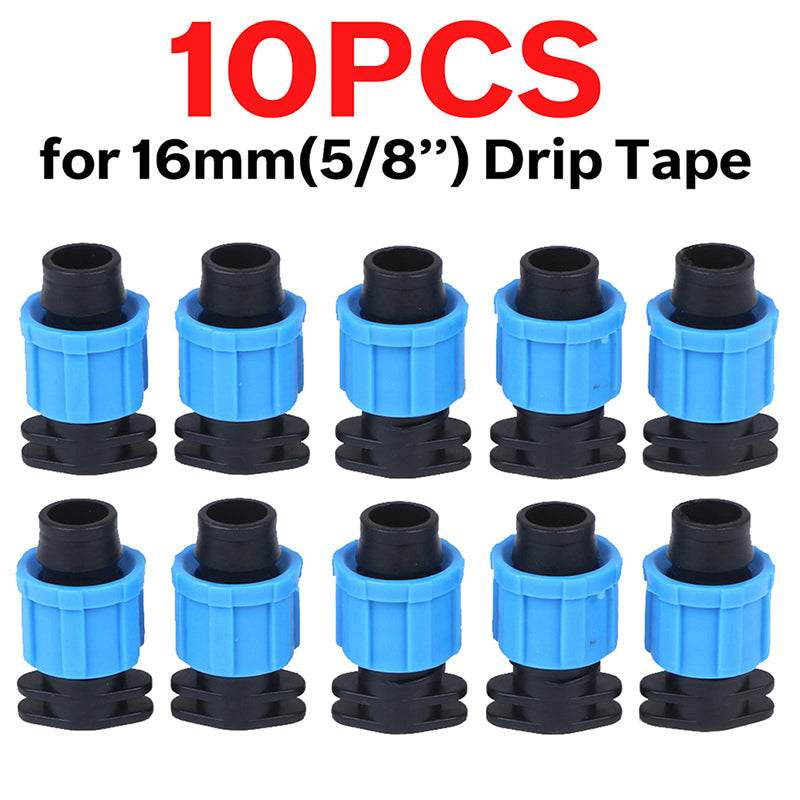 10PCS 16mm Drip Irrigation Tape End Plug Pipe Fitting Connectors Thread Lock