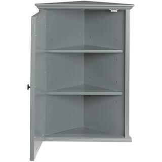 Home Decorators Collection Hamilton 27 in. H x 20 in. W Corner Wall Cabinet in Grey 0567700270