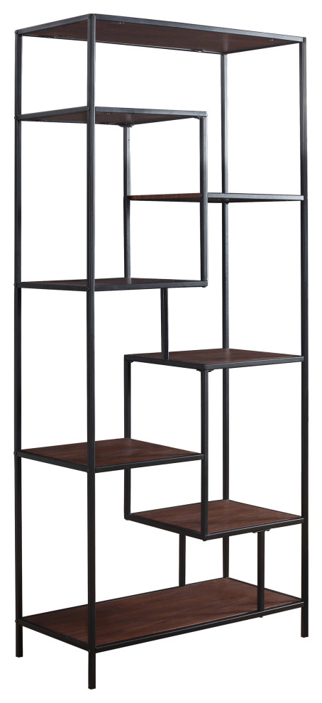 Asher 7 shelf Bookcase Walnut   Modern   Bookcases   by Modon  Houzz