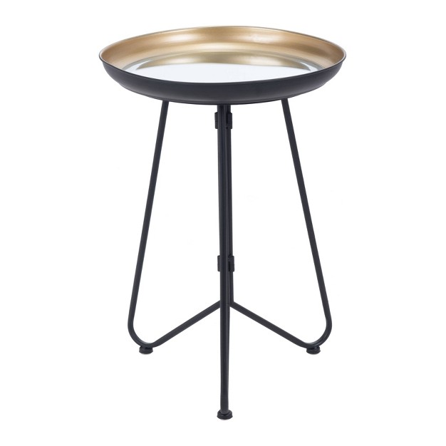 Flint Accent Table Gold black Zm Home