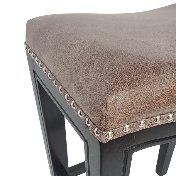 Tiffin Contemporary Studded Fabric Counter Stool (Set of 2) by Christopher Knight Home