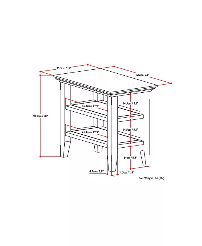 Simpli Home Acadian Side Table