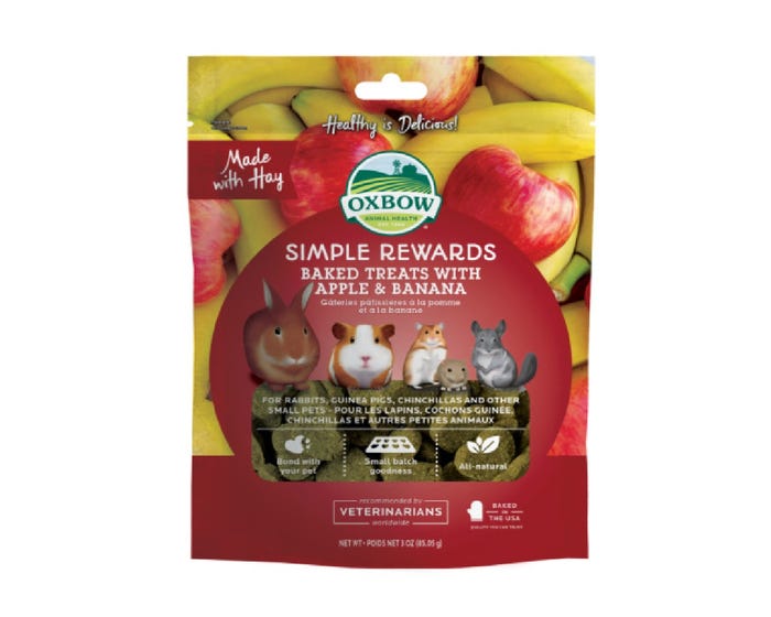 Oxbow Simple Rewards Baked Treats with Apple and Banana， 3 oz.