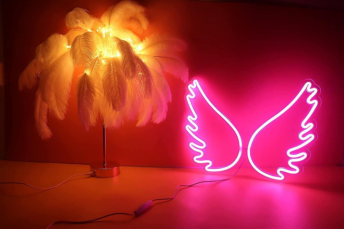 Neon Light Sign Led Night Lights Usb Operated Decorative Marquee Sign Bar Pub Store Club Garage Home Party Decor (angel Wing Pink)