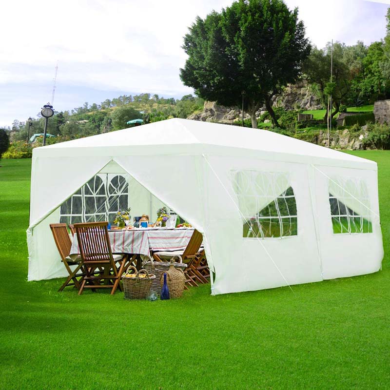 10 x 20 FT Outdoor Gazebo Canopy Tent Party Wedding Event Tent with 6 Removable Sidewalls & Carry Bag