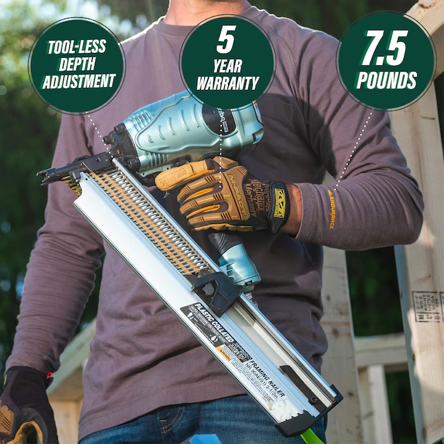 Metabo HPT 21-Degree Pneumatic Framing Nailer (NR90AES1M)