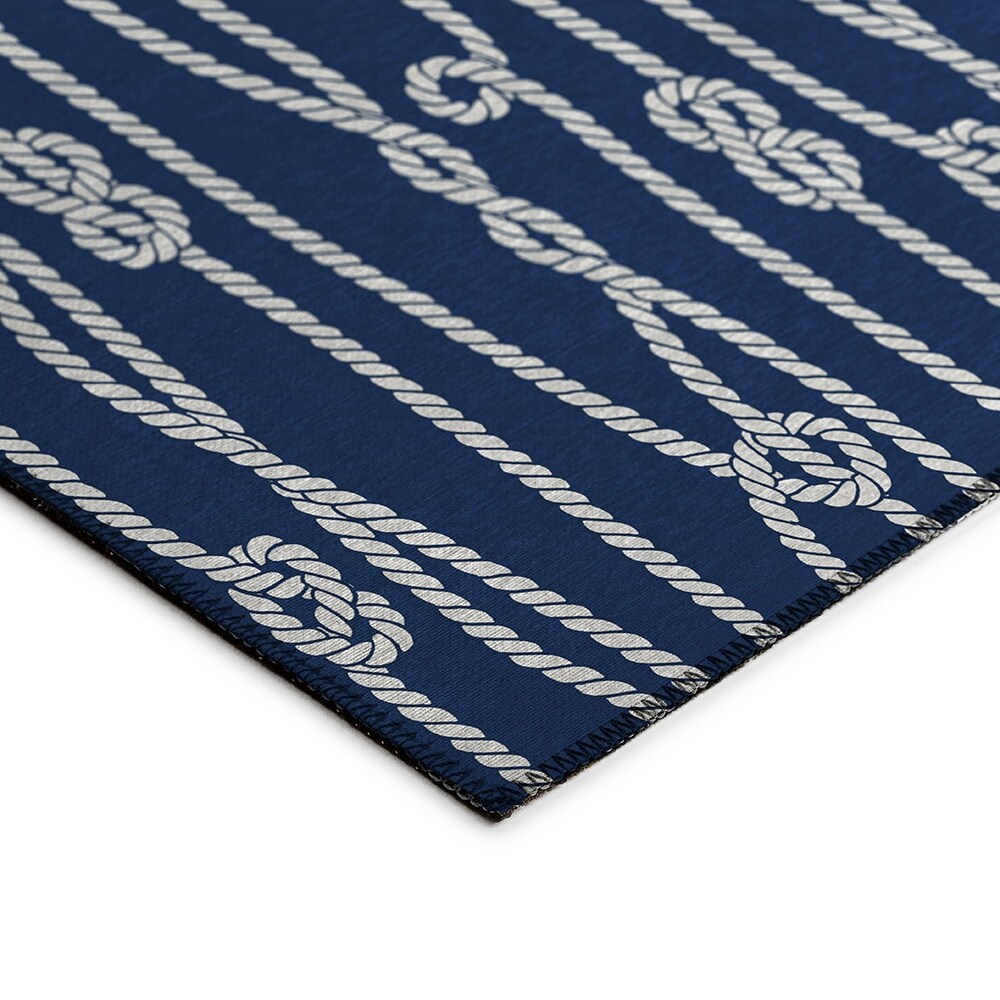 Indoor/Outdoor Harpswell Ocean Rope Washable Rug