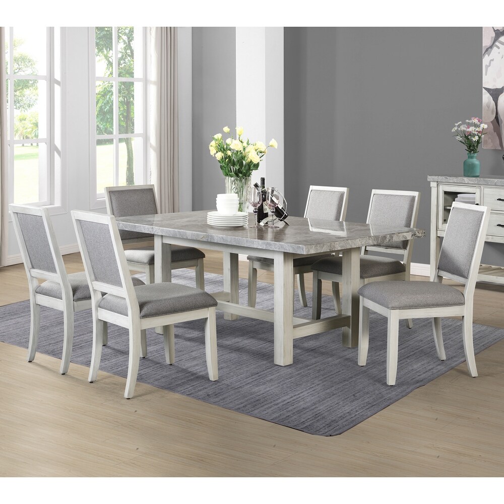 The Gray Barn Cardella Marble Top 7 Piece Dining Set