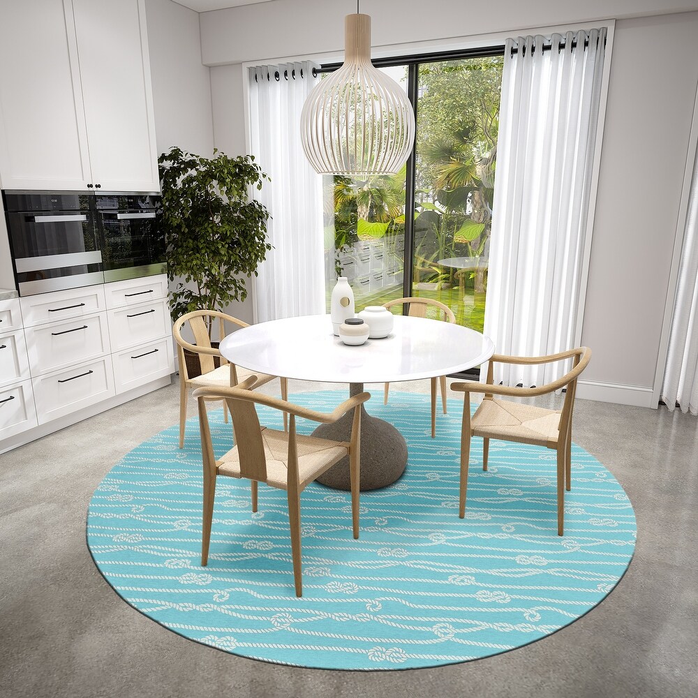 Indoor/Outdoor Harpswell Ocean Rope Washable Rug