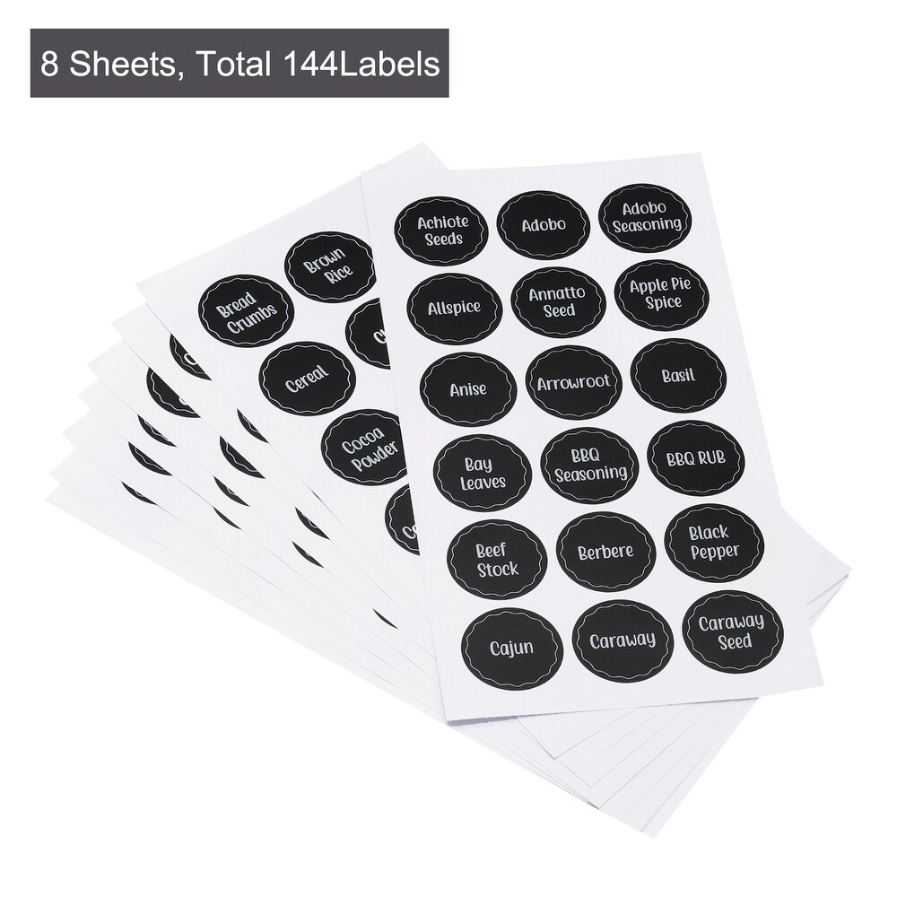 Mason Jar Label Rectangle Sticker 38mm Dia Word Spice Labels