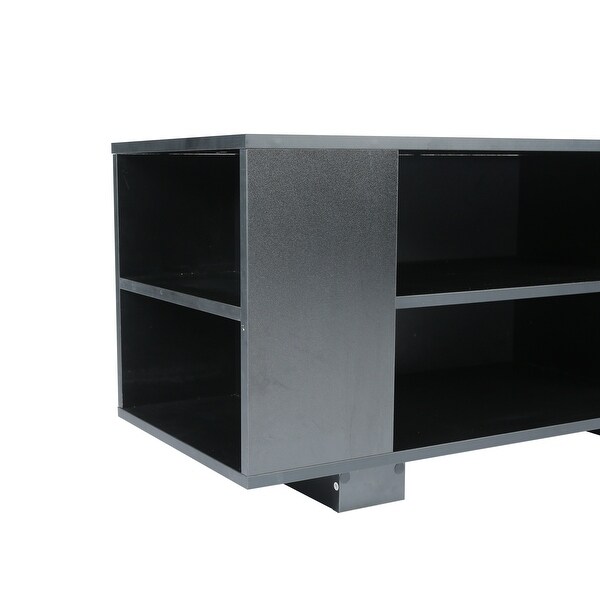 TV Stand for TVs up to 65-Inch， Modern Entertainment Center with 8 Open Shelves