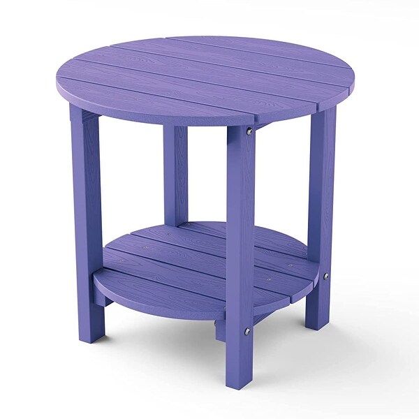 WINSOON All Weather HIPS Outdoor Side Table，Round Table