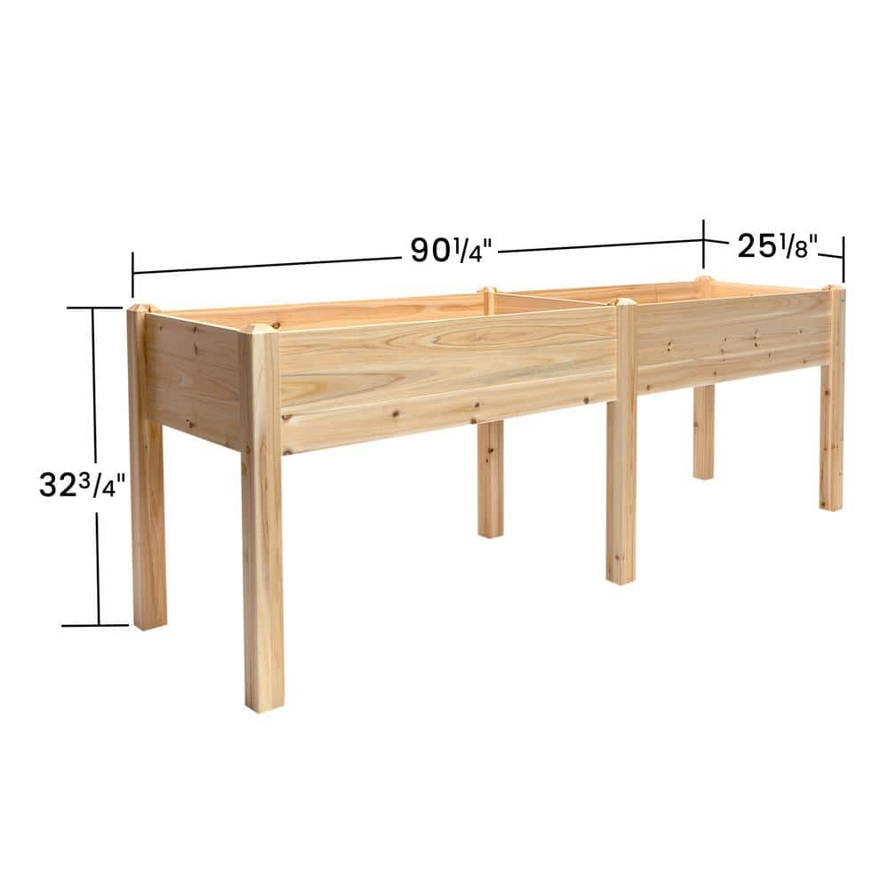 Outdoor Essentials Homestead 2 ft. x 8 ft. Cedar Elevated Garden Planter (Tool Free) 472542