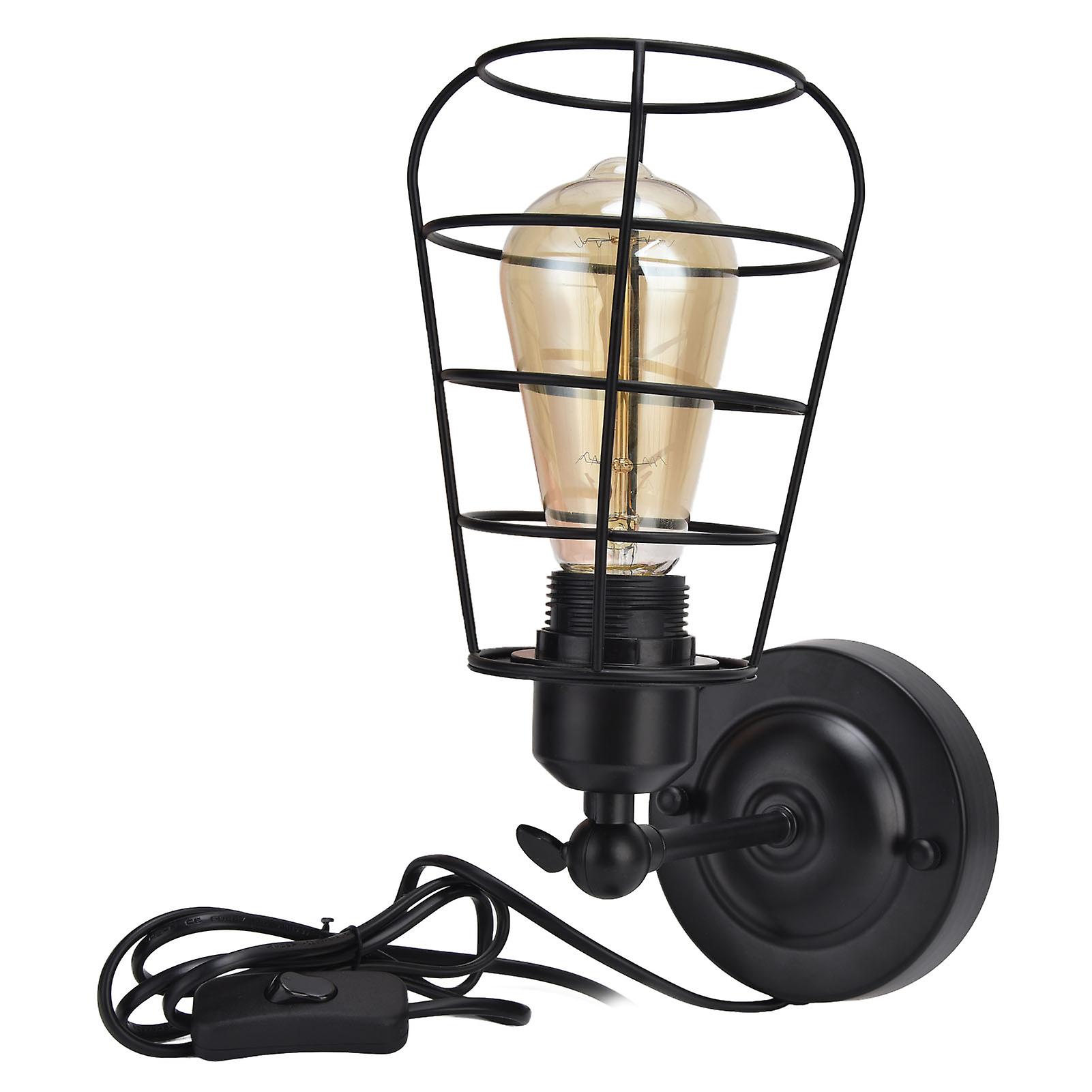 Wrought Iron Wall Light Black Retro Industrial Lamp For Home Bar Restaurant Coffee Shop Hotel 85250veu E27