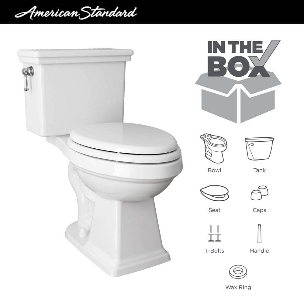 American Standard Lexington Tall Height 2Piece 128 GPF Single Flush Elongated Toilet with Slow Close Seat in White