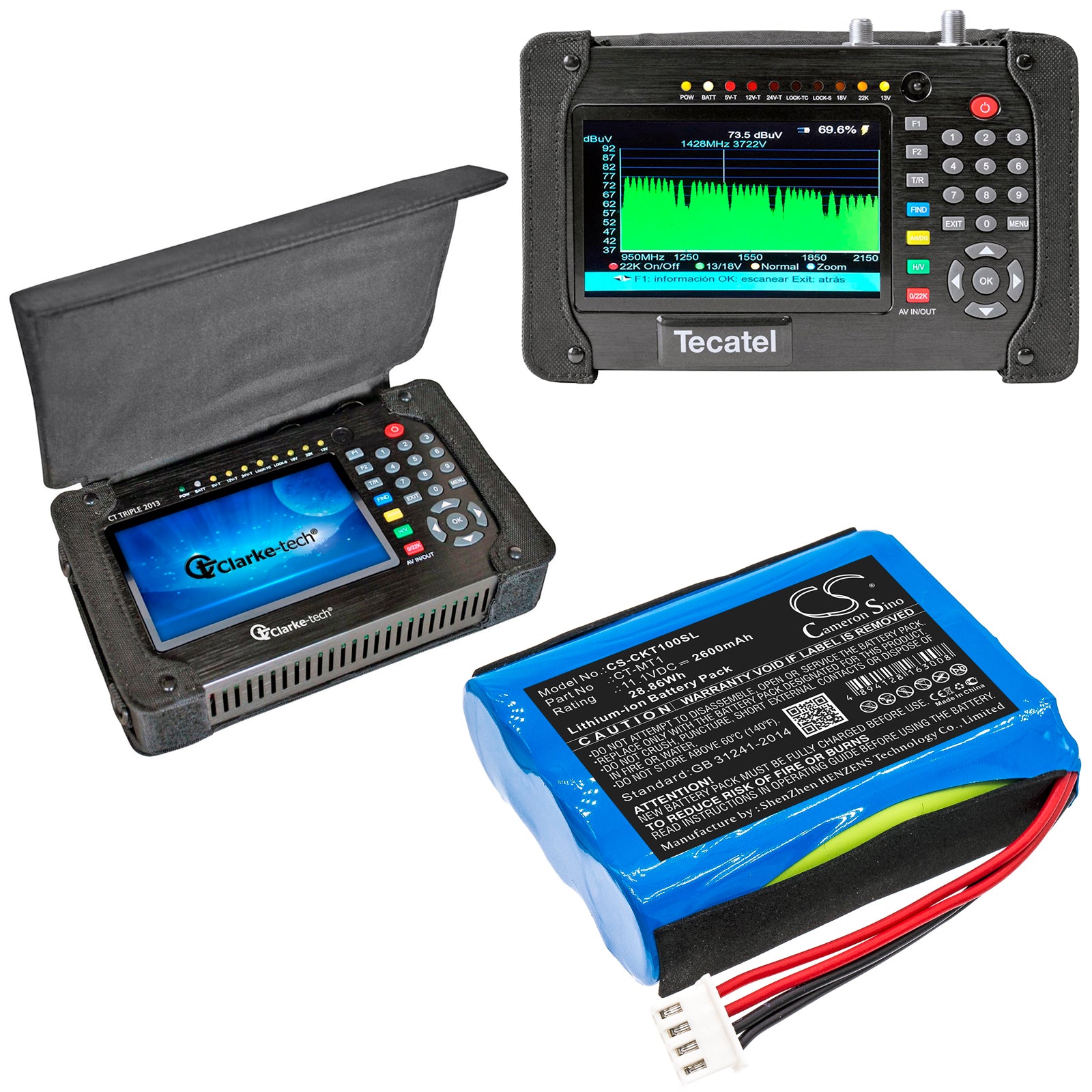 ClarkeTech CT Triple Replacement Battery BatteryClerkcom Survey Multimeter and Equipment