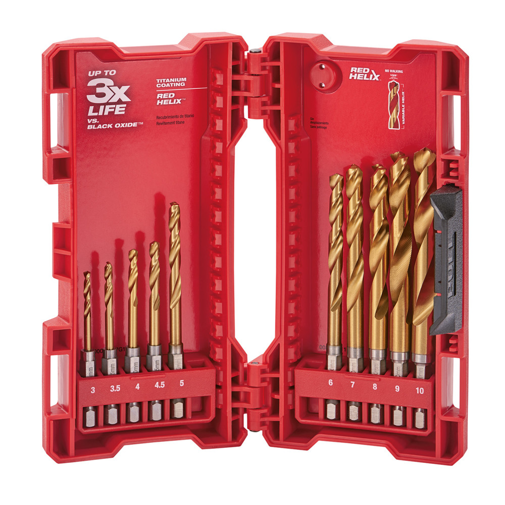 Milwaukee 10-Piece Metric Titanium SHOCKWAVE Red Helix Drill Bit Kit 48-89-4859 from Milwaukee