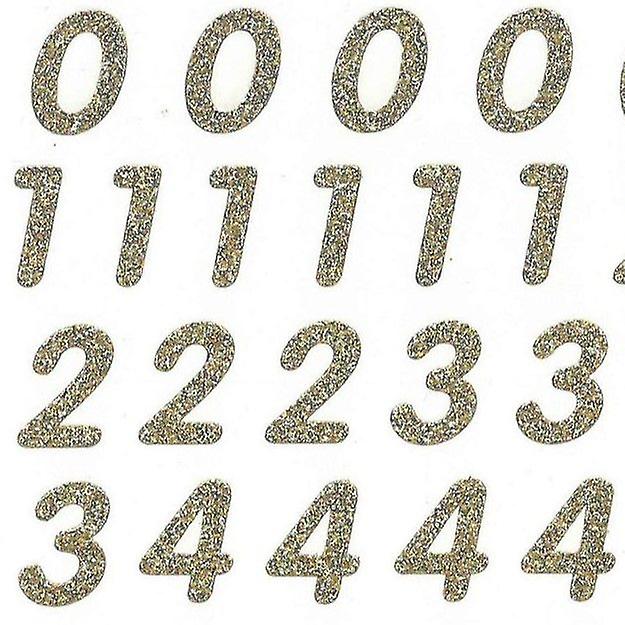 70 Stickers - Numbers - Gold glitter