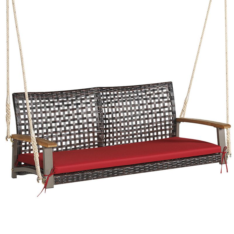 2-Person Rattan Hanging Porch Swing Chair