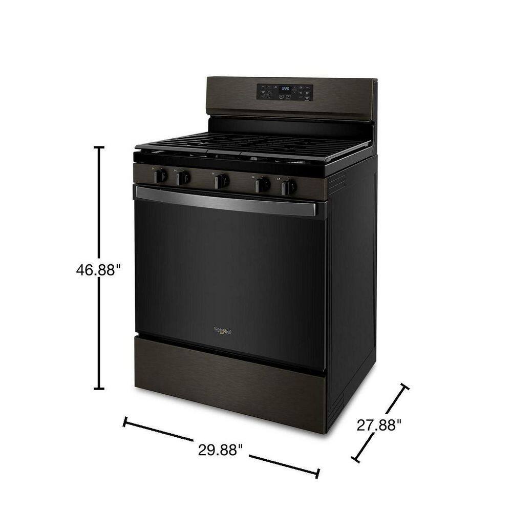 Whirlpool 5 cu. ft. Gas Range with Air Fry Oven in Black Stainless WFG550S0LV