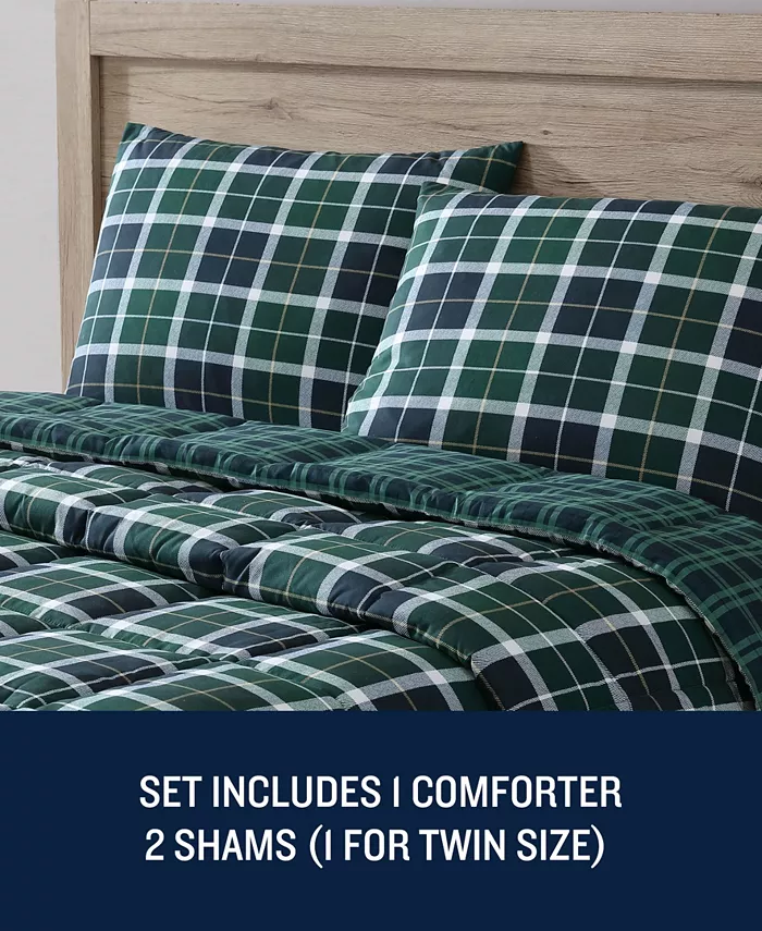 Nautica North Sail Plaid Brushed Microfiber 2 Piece Duvet Cover Set， Twin