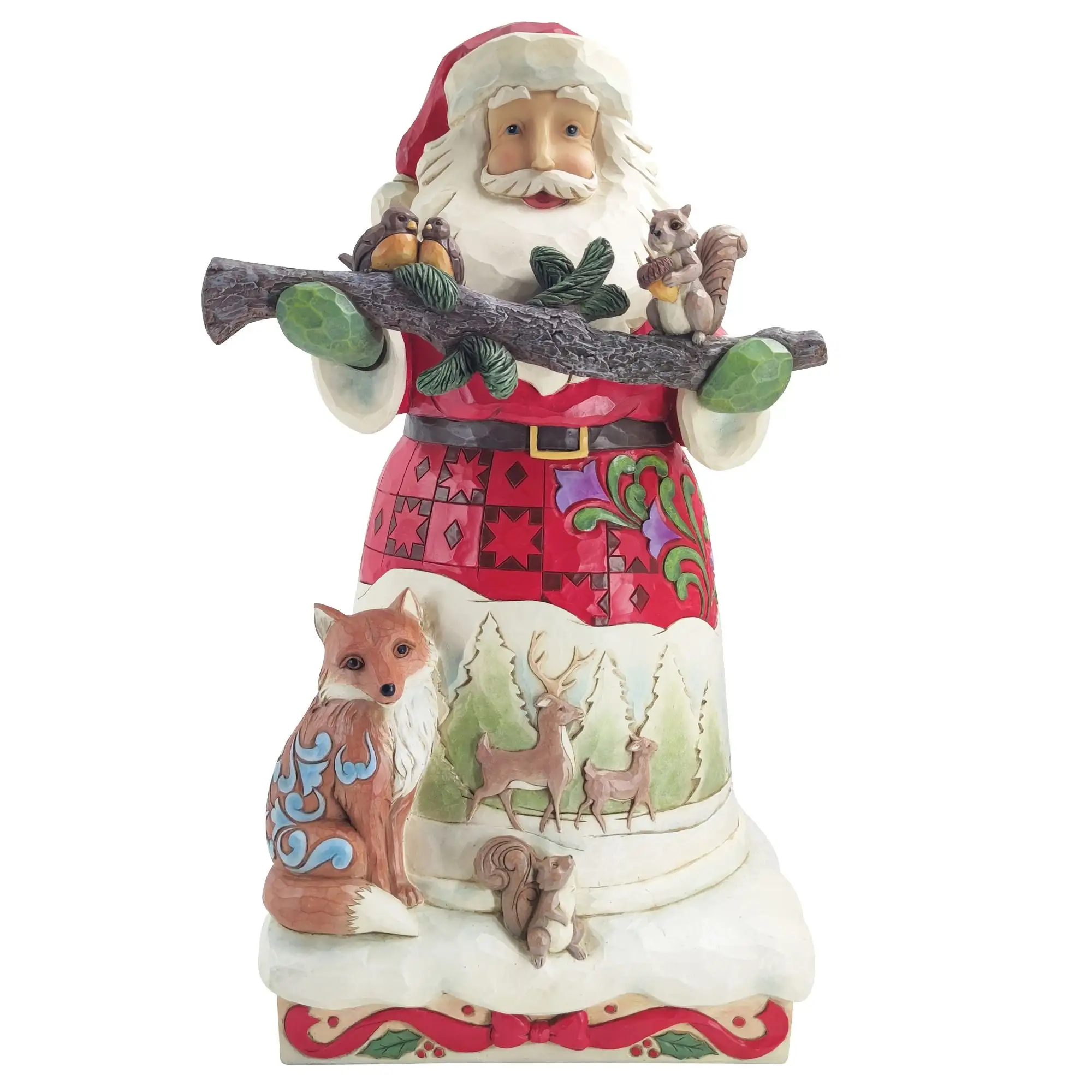 Santa with Animals Statue