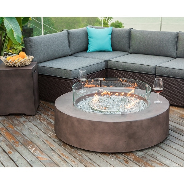 COSIEST 9piece Outdoor Patio Furniture Sectional Sofa Set w Fire Table Set