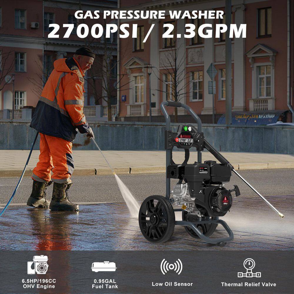 A-iPower 2700 PSI 2.3 GPM Cold Water Gas Pressure Washer PWF2701SH