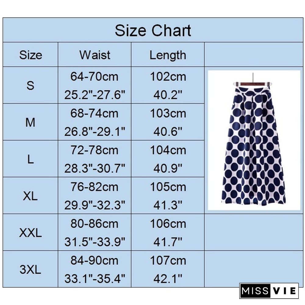 Spring Summer Long Casual High Waist Maxi Skirts Prom Gown Dot Floral Print Loose Elegant A-line Party Dress Streetwear for Women