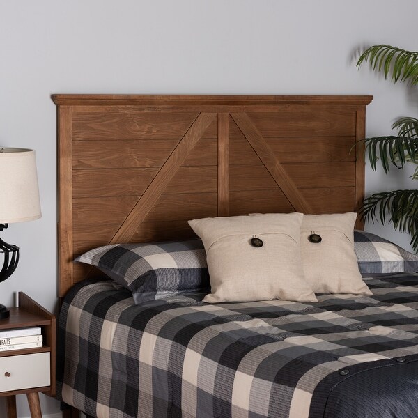 Yorick Classic and Traditional Ash Walnut Finished Wood Headboard - - 36620812