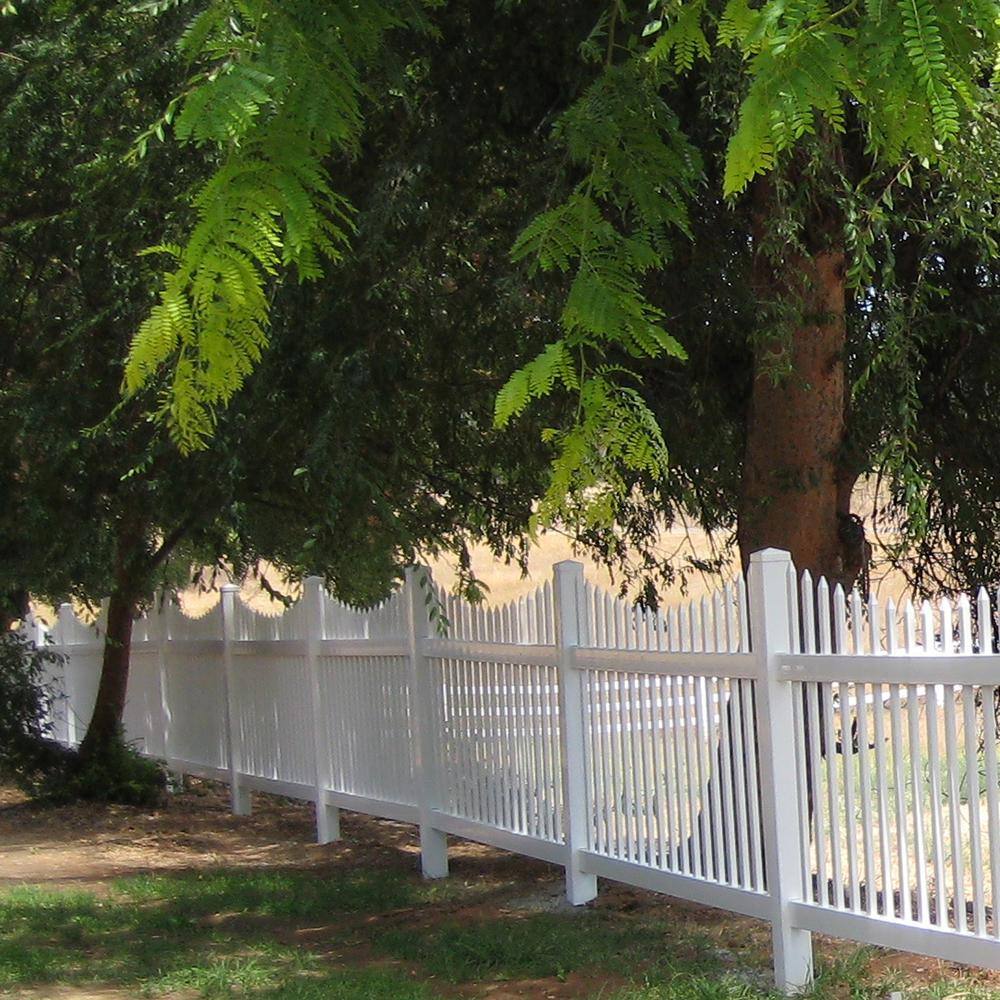 Weatherables Stratford 3 ft. H x 8 ft. W White Vinyl Picket Fence Panel Kit PWPI-1.5SC-3X8