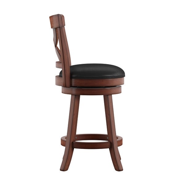 Crosby Cherry X-back 24-inch Swivel High Back Counter Stool by iNSPIRE Q Classic