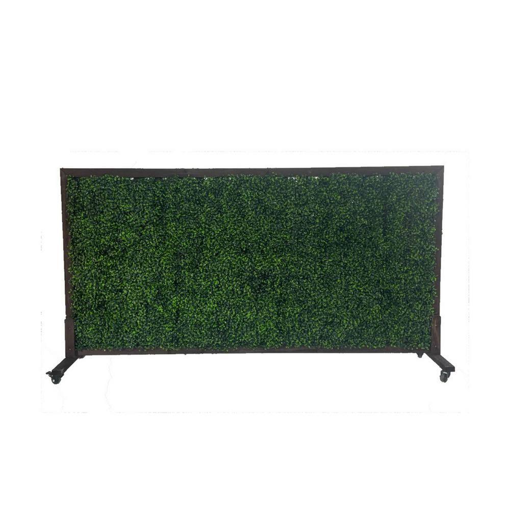 Ejoy 36 in. x 72 in. Mobile Privacy Garden Fence Divider with Artificial Grass on Both Sides and Wood Stand MobilHedgeDivider_36x72_1pc