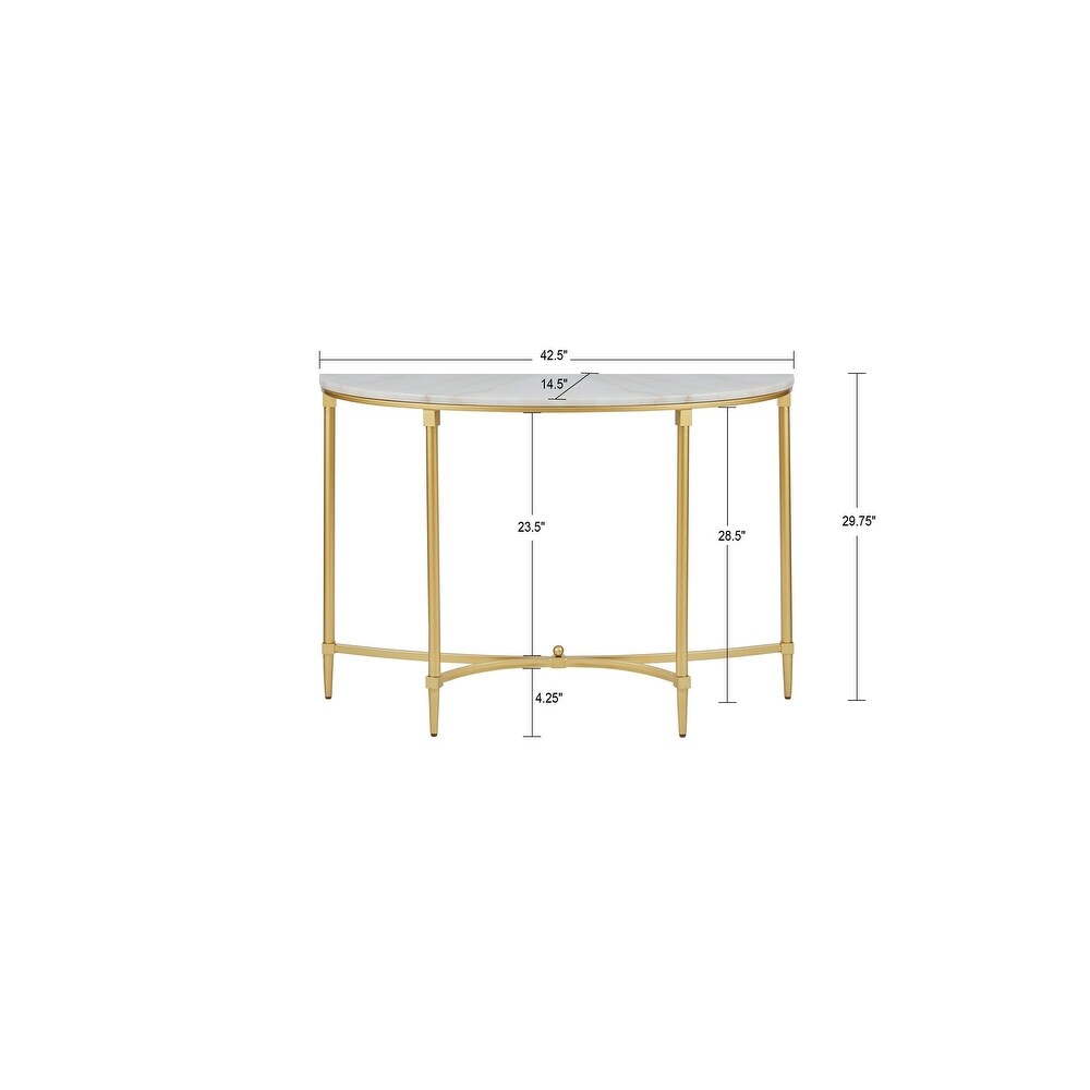 Madison Park Signature Bordeaux White/Gold tone Marble/Metal Console Table