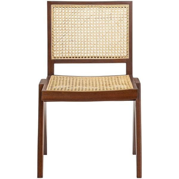 Adelrina Wood and Rattan Dining Chairs (Set of 2)