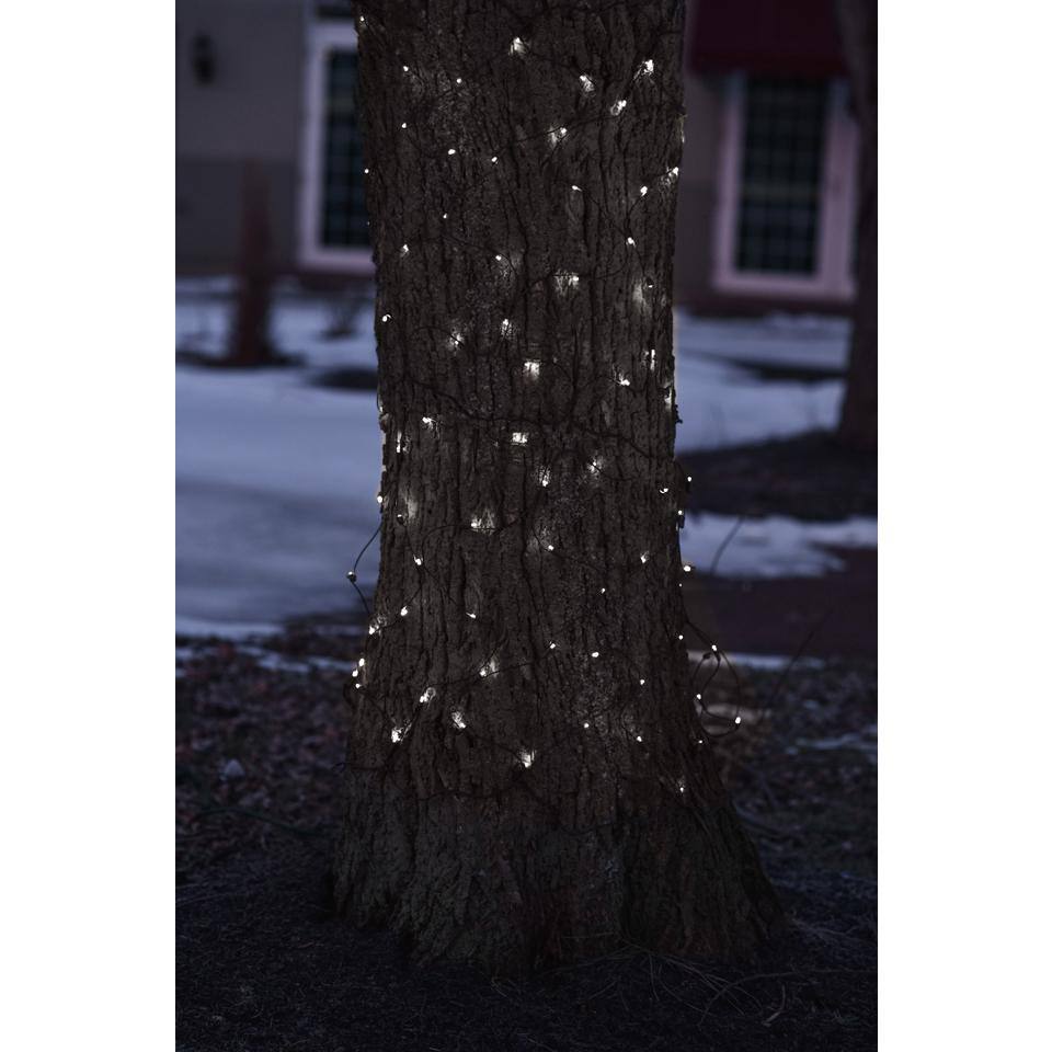 2 ft. x 8 ft. Pure White LED Net Style Tree Trunk Wrap Christmas Lights with Brown Wire 32604976