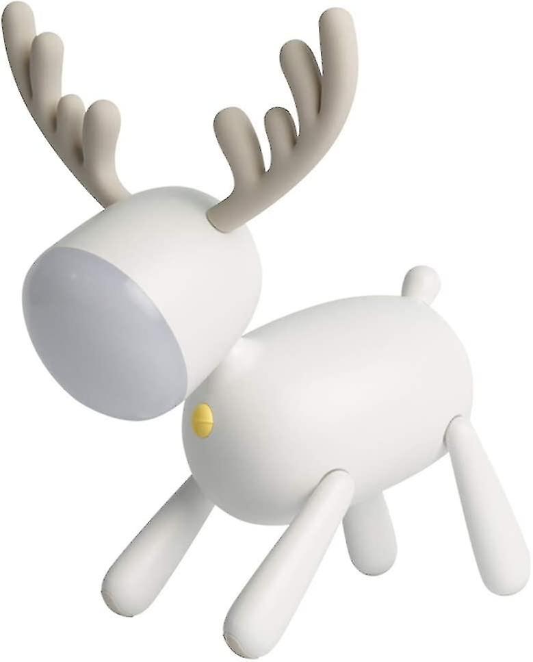 Usb Rechargeable Reindeer Desk Lamp， 2 Light Modes， 30 Minute Timer (white)