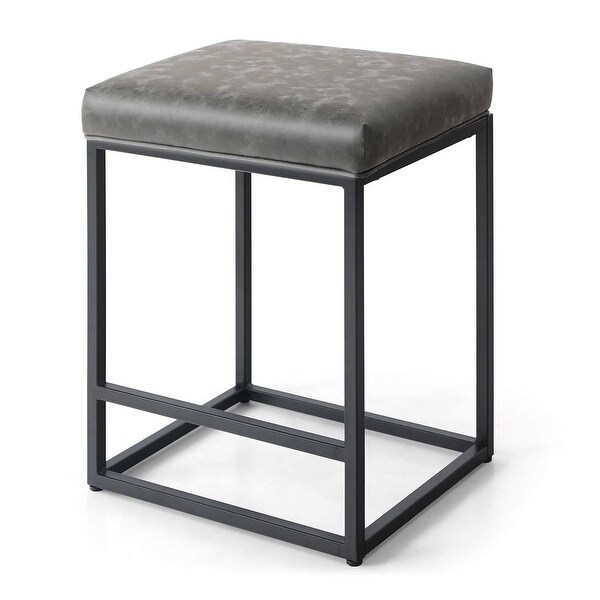 PHI VILLA 24''/ 30'' Height Metal Frame Modern Square Barstool