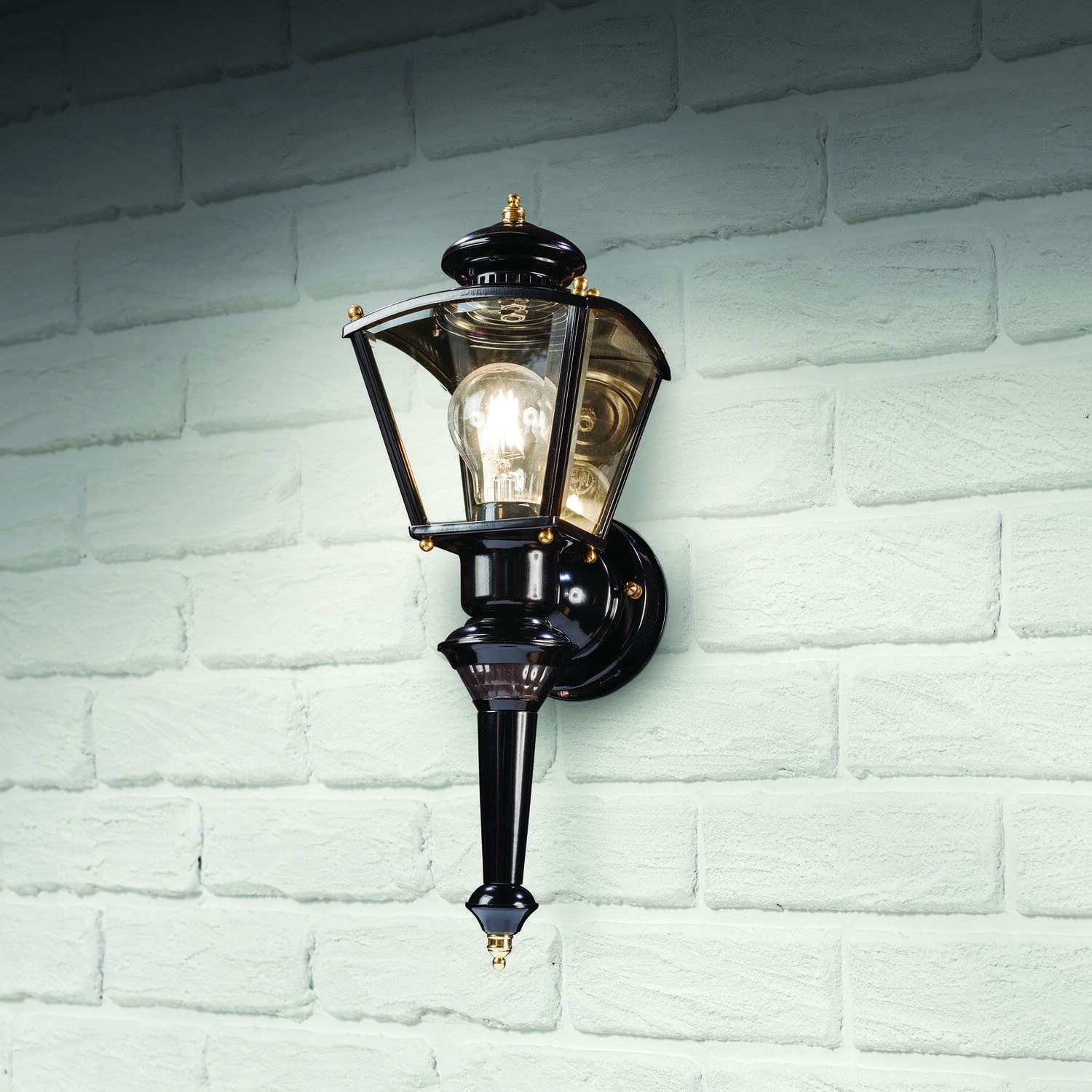 Heath Zenith Black Motion-Sensing Incandescent Wall Lantern