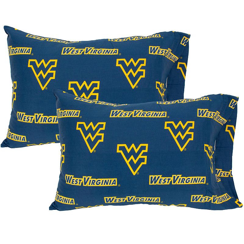 NCAA West Virginia Mountaineers Set of 2 King Pillowcases