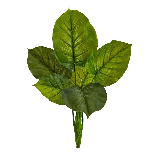 Nearly Natural 27 in Large Philodendron Leaf Artificial Bush Plant set Of 4