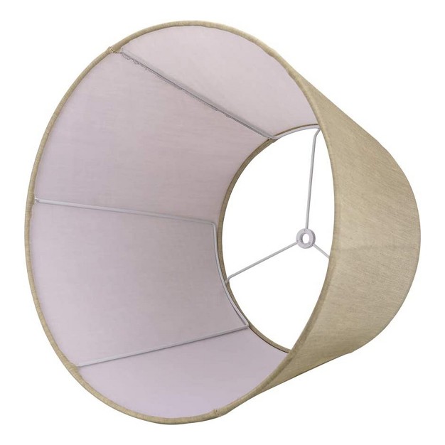 Alucset Lla s1966 Natural Linen Foldable Drum Lampshades With Spider Installation For Table Lamps And Floor Lights With Harp Support Set Of 2 Gold