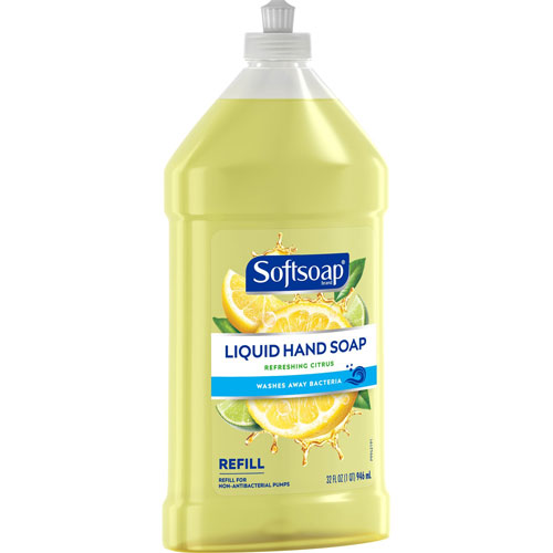 Colgate Palmolive Softsoap Citrus Hand Soap Refill | Citrus Scent， 32 fl oz (946.4 mL)， Bottle Dispenser， Dirt Remover， Bacteria Remover， Hand， Yellow， Residue-free， 9