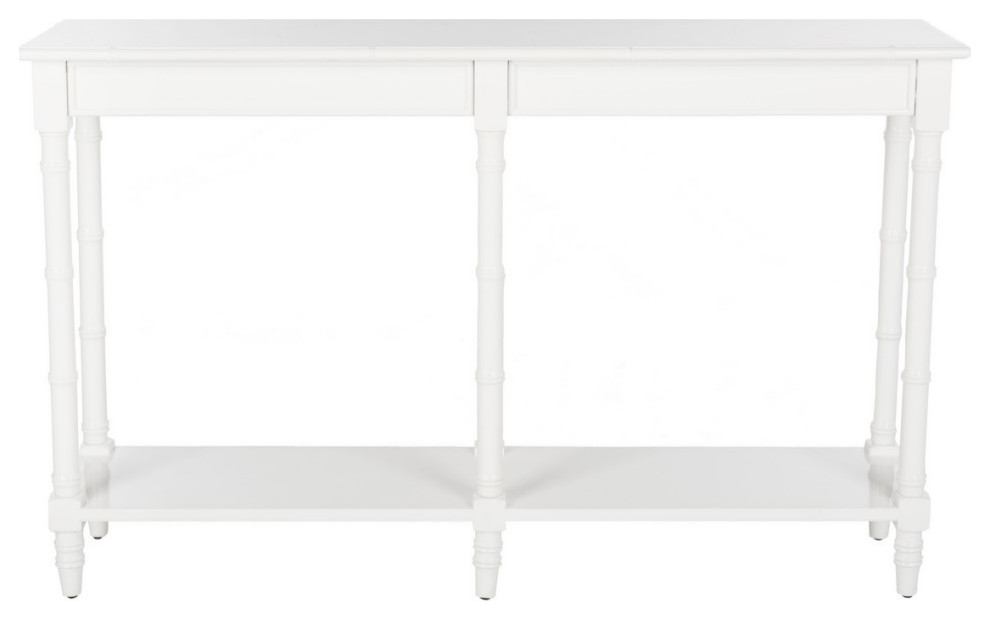 Lysie Coastal Bamboo Console Table White   Asian   Console Tables   by V.S.D Furniture  Houzz