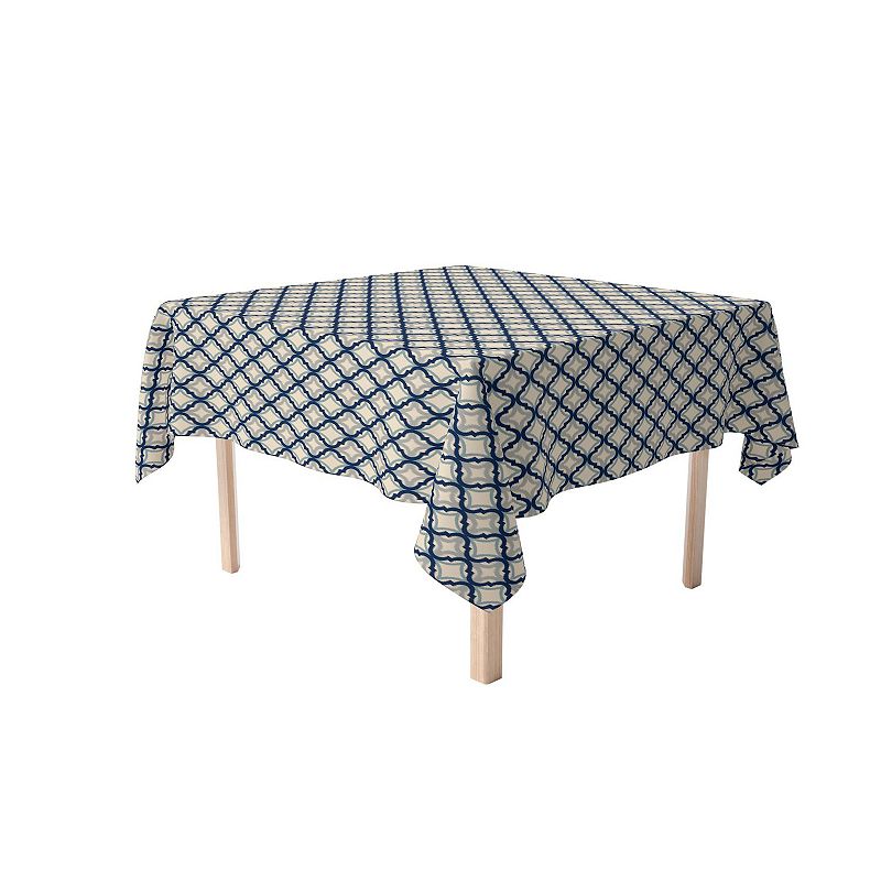 Square Tablecloth， 100% Polyester， 54x54， Blue Diamond Ogee